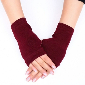Trendy handschoen met halve vingers voor meisjes met granaat