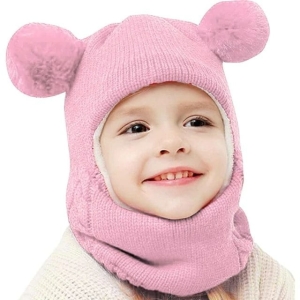 Bivakmuts met dubbele pompom voor modieuze meisjes