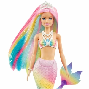 Barbie zeemeerminpop voor veelkleurig meisje met witte halsketting