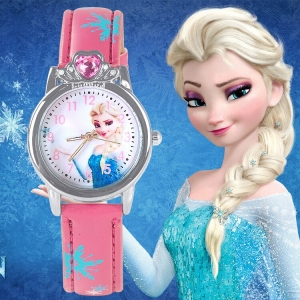 Roze Elsa Sneeuwkoningin horloge voor modieuze meisjes