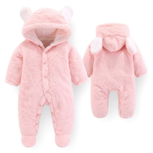 Modieuze roze jumpsuit met capuchon voor kleine meisjes