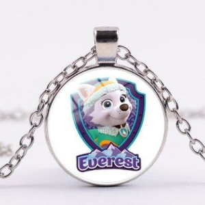 Ketting met ronde hanger Pat'Patrouille zilveren Everest-karakter, zeer origineel en modieus.
