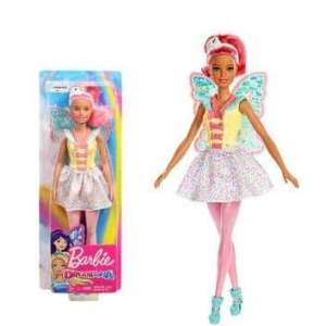 Fee Barbie pop voor meisjes met een witte jurk en blauwe laarzen