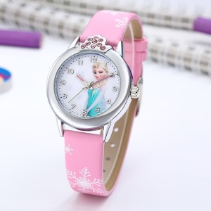 Elsa roze strass horloge voor modieuze meisjes