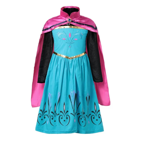 Elsa de sneeuwkoningin jurk met cape voor meisjes