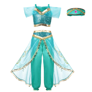 Prinses Jasmine vermomming voor meisjes met witte achtergrond