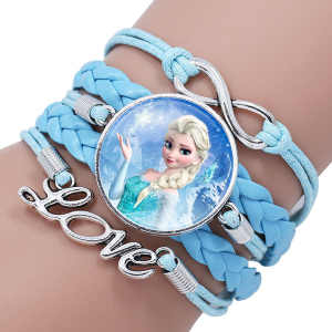 Grote blauwe armband met foto van Elsa de sneeuwkoningin