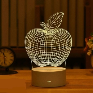 Nachtlampje met appelmotief in 3D-stijl voor meisjes. Goede kwaliteit en zeer modieus op een tafel in huis
