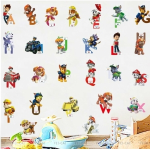 Alfabet muurstickers Patrol voor meisjes meerdere keuzes