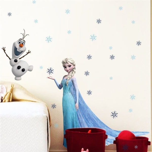 Elsa en Olaf Frozen muursticker voor meisjes 22550 cdntri