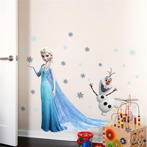 Elsa en Olaf Frozen muursticker voor meisjes 22550 mnv926