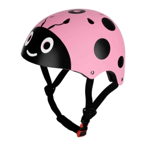 Roze, zwart en wit lieveheersbeestje fietshelm voor meisjes