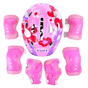 7-delige roze fietskleding set voor meisjes, compleet met modieuze accessoires