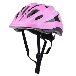 Modieuze roze en zwarte fietshelm voor kleine meisjes