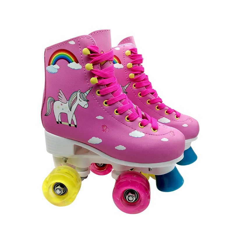 Rolschaatsen Voor Meisjes - Verstelbare Kick Wieltjes Schoenen Voor Buitenplezier (Maat 34 EU, Roze)