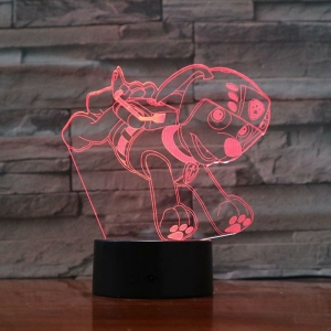 Meisjeslamp Patrol 3D Zuma LED lamp op een tafel in een huis