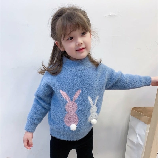 Gebreide konijnentrui voor kleine meisjes 35521 6gpcp8