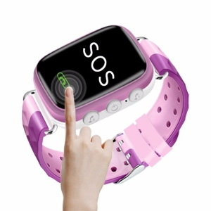 Kleurrijk verbonden horloge met camera voor trendy paarse meisjes
