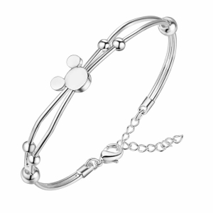 Verstelbare Mickey Mouse armband voor meisjes in zilver