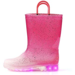 Regenlaarzen met LED-lampje voor kleine meisjes, roze kleuren, goede kwaliteit en modieus
