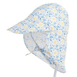Zonnehoedje voor baby's met nekflap en koordsluiting