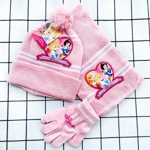 Roze Disney prinsessen pluche handschoenen en sjaal voor meisjes