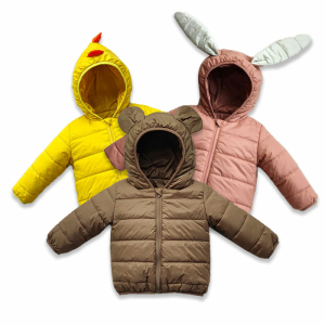 Warme jas met cap en dierenprint voor meisjes in verschillende kleuren