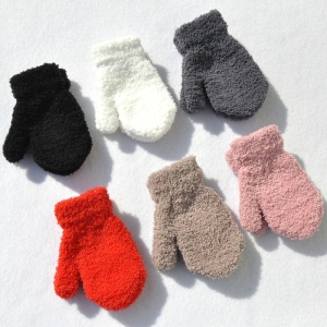 Warme pluchen winterhandschoenen voor meisjes in verschillende kleuren