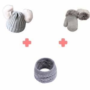 winterpakket voor meisjes: handschoen + sjaal + muts