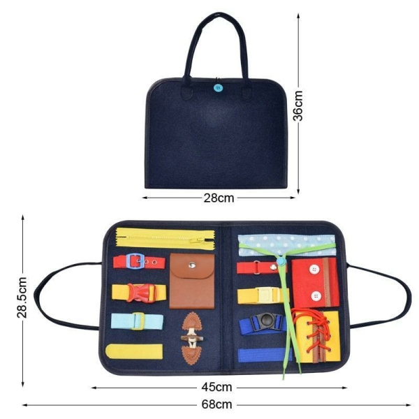 Koffer met veel accessoires zoals knoppen, schroeven, clips, karabijnhaak en ritssluiting.